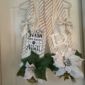 Im Featured! Holiday Bathroom Over The Door Double Christmas Swag wreath